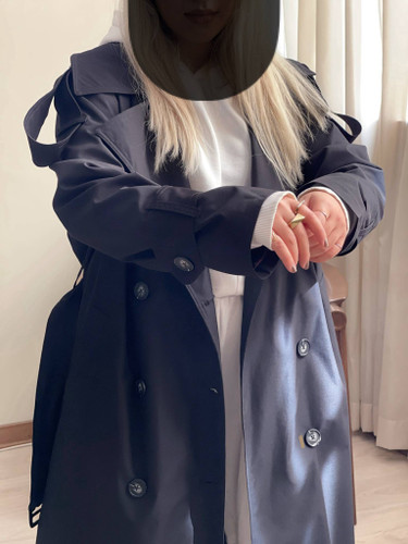 ترنچ کت مشکی بلند Nova